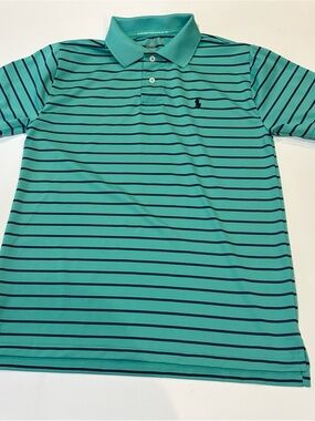 Polo by Ralph Lauren Youth XL Green Striped Performance Polo Shirt